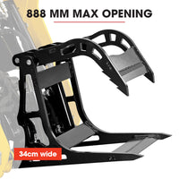 BAUMR-AG Stump Bucket Grapple Fork Accessory for BSR5000 Mini Loader Skid Steer, Quick Connect Hydraulics, for Moving Logs, Scrap