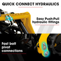 BAUMR-AG Stump Bucket Grapple Fork Accessory for BSR5000 Mini Loader Skid Steer, Quick Connect Hydraulics, for Moving Logs, Scrap