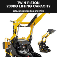 BAUMR-AG BSR5000 Mini Loader Skid Steer, with Bucket, 10hp OHV 4-Stroke Petrol Engine, 200kg Rated Operating Capacity