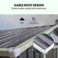 PlantCraft Galvanised Steel Garden Shed 2.58 x 3.13 x 2.02m, with 2 Sliding Doors, 4 Air Vents, Gable Roof, Floor Frame