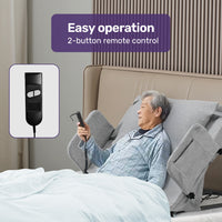 Equipmed Electric Adjustable Bed Backrest, German-Engineered Power Lifting Back Support with Remote Control, Grey