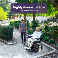 EQUIPMED Front Wheel Drive Power Electric Wheelchair, Up to 35km Range, Ultra-Comfortable, Safe Stable Non-Slip Anti-Roll Back Power Assist Chair