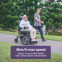 EQUIPMED Front Wheel Drive Power Electric Wheelchair, Up to 35km Range, Ultra-Comfortable, Safe Stable Non-Slip Anti-Roll Back Power Assist Chair