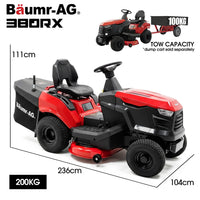 BAUMR-AG 38" Ride On Mower Tractor, Electric Start, 14hp 452cc, Hydrostatic, 100kg Towing, 7 Cut Heights