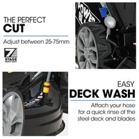 PowerBlade 20" 200cc Self-Propelled Lawn Mower, 7 Height, Steel Deck, Deck Wash Port, OHV 4-Stroke Petrol - VS900