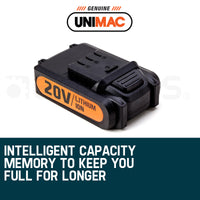 UNIMAC Nailer 20V Battery Lithium Ion Rechargeable Cordless Nail Gun