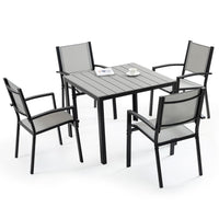 Fortia 5pc Outdoor Dining Furniture Set, 90 x 90cm Table and Chairs Setting for Outside