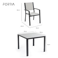 Fortia 5pc Outdoor Dining Furniture Set, 90 x 90cm Table and Chairs Setting for Outside