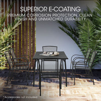 FORTIA 7pc Outdoor Dining Furniture Set, Rectangular Table and Chairs Setting for Outside