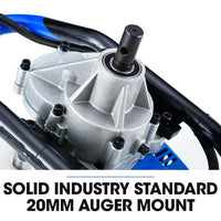 POWERBLADE PD950 52cc 2-Stroke Petrol Post Hole Digger, w/ 3 Auger bits, 600mm Extension Shaft