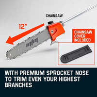 MTM 62CC Long Reach Pole Chainsaw Hedge Trimmer Pruner Chain Saw Cutter Multi Tool
