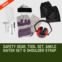 BAUMR-AG 65cc 7in1 Long Reach Garden Multi-tool, Pole Saw, Hedge & Line Trimmer, Brush Cutter, 12" Tree Trimming Pruning Chainsaw Bar, 2 Extension Shafts