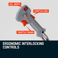 MTM 62cc 7in1 Brush Cutter Garden Multi-Tool , Pole Hedge & Line Trimmer, Bullhorn Handle, 12" Tree Trimming Pruning