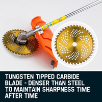 MTM 62cc 7in1 Brush Cutter Garden Multi-Tool , Pole Hedge & Line Trimmer, Bullhorn Handle, 12" Tree Trimming Pruning