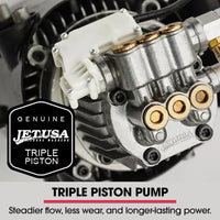 Jet-USA RX550 Electric High Pressure Washer 3500PSI Ultimate Pack, 5 Nozzles, Spin & Wheel Brush, Deck Cleaner, Turbo Head, Angled Lance, 30M Hose Reach