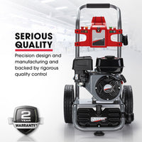 JET-USA 4800PSI Petrol Powered High Pressure Washer, w/ 30m Hose and Drain Cleaner - CX630