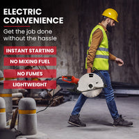 BAUMR-AG 3500W 350mm/14" Electric Concrete Demolition Cut-Off Saw, Wet and Dry Cutting, Diamond Blade, Vacuum Port, 15A Plug