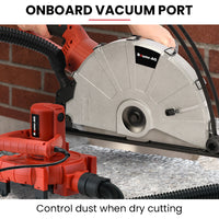 BAUMR-AG 3500W 350mm/14" Electric Concrete Demolition Cut-Off Saw, Wet and Dry Cutting, Diamond Blade, Vacuum Port, 15A Plug