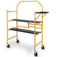 BAUMR-AG Mobile Scaffold Platform, 226kg Load, Steel Frame, Dual Height, Folding for easy Transport and Storage, Locking C...