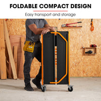 BAUMR-AG Mobile Scaffold Platform, 226kg Load, Steel Frame, Dual Height, Folding for easy Transport and Storage, Locking C...