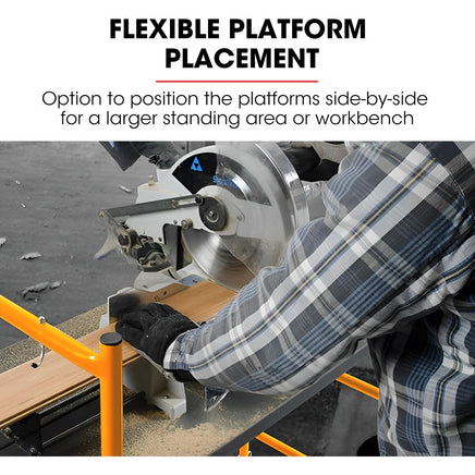 BAUMR-AG Mobile Scaffold Platform, 226kg Load, Steel Frame, Dual Height, Folding for easy Transport and Storage, Locking C...