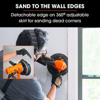 UNIMAC 180mm 850W Handheld Drywall Sander, Electric Dry Wall Sanding Machine, with Automatic Vacuum System, LED Worklight, 6x Sanding Discs