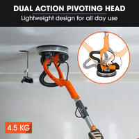 Unimac 225mm 750W Telescopic Long Reach Dry Wall Sander Kit, Foldable, Vacuum System, LED Worklight, 6x Sanding Discs