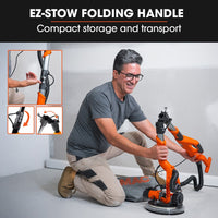 Unimac 225mm 750W Telescopic Long Reach Dry Wall Sander Kit, Foldable, Vacuum System, LED Worklight, 6x Sanding Discs