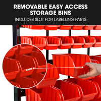 BAUMR-AG 39 Parts Bin Rack Storage System Floor Mount - Red