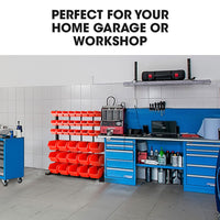 BAUMR-AG 39 Parts Bin Rack Storage System Floor Mount - Red