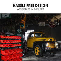 BAUMR-AG 39 Parts Bin Rack Storage System Floor Mount - Red