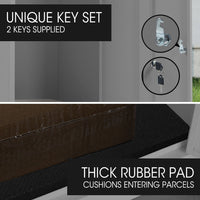 FORTIA Freestanding Parcel Post Box Letterbox, Letter Slot, Woodland Grey