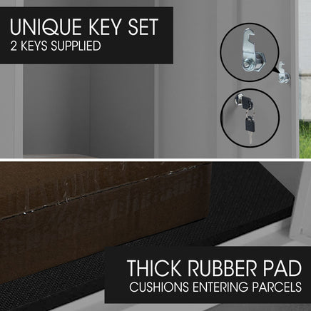 FORTIA Freestanding Parcel Post Box Letterbox, Letter Slot, Woodland Grey