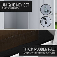 FORTIA Freestanding Parcel Post Box Letterbox, Letter Slot, Light Grey