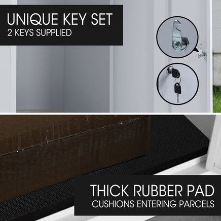 FORTIA Freestanding Parcel Post Box Letterbox, Letter Slot, Light Grey