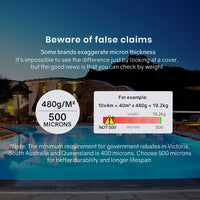 AURELAQUA Pool Cover Roller and 10x5m Solar Blanket 500 Micron, Blue