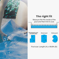 AURELAQUA Pool Cover Roller and 8.5x4.2m Solar Blanket 400 Micron, Blue/Blue