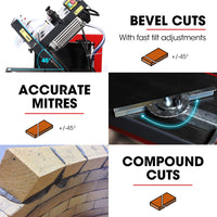 BAUMR-AG 2200W 450mm 18" Brick & Masonry Table Saw, Electric Tile Concrete Cutting, with Stand