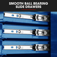 BULLET 9 Drawer Tool Box Chest, Organiser Mechanic Garage Storage Toolbox Set - Blue