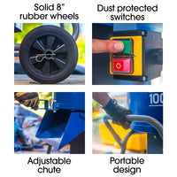 BAUMR-AG 100L Forced Action Pan Mixer, 1100W Electric Motor, Lightweight 58kg Design, for Mortar Screed Resin Cement, 8 Inch Solid Rubber Wheels