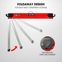 Baumr-AG 2 x Steel Saw Horse, 1000kg Capacity Folding Adjustable Sawhorses, 2x4 Support Arms