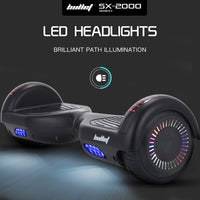 Bullet SX-2000 Hoverboard Scooter, 500W Brushless, Superior Self Balancing System, UL Certified, LED Lights, Black