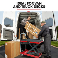 T-REX 230KG Hydraulic Scissor Lift Platform Trolley, Non-Skid Rubber Platform Pad, for Material Handling