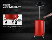 T-REX 60L Mobile Waste Oil Drainer Tank, Telescopic, for Car Engine, Workshop