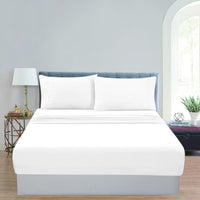 GOMINIMO 4 Pcs Bed Sheet Set 2000 Thread Count Ultra Soft Microfiber - Single (White) GO-BS-101-XS