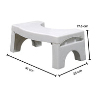 GOMINIMO Foldable Toilet Step Stool with Non-Slip Base (White) GO-TSL-100-HX