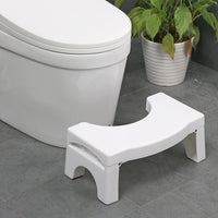 GOMINIMO Foldable Toilet Step Stool with Non-Slip Base (White) GO-TSL-100-HX