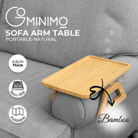 GOMINIMO Portable Sofa Arm Tray For Wide Couches(Natural)GO-SAT-100-YT