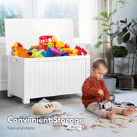 GOMINIMO Kids Toy Storage Box with Lid and Air Gap Handle (White) GO-SBO-100-LR