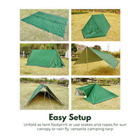 KILIROO 3X4m Large Waterproof Camping Tarp Tent (Forest Green) KR-CVT-101-ZD